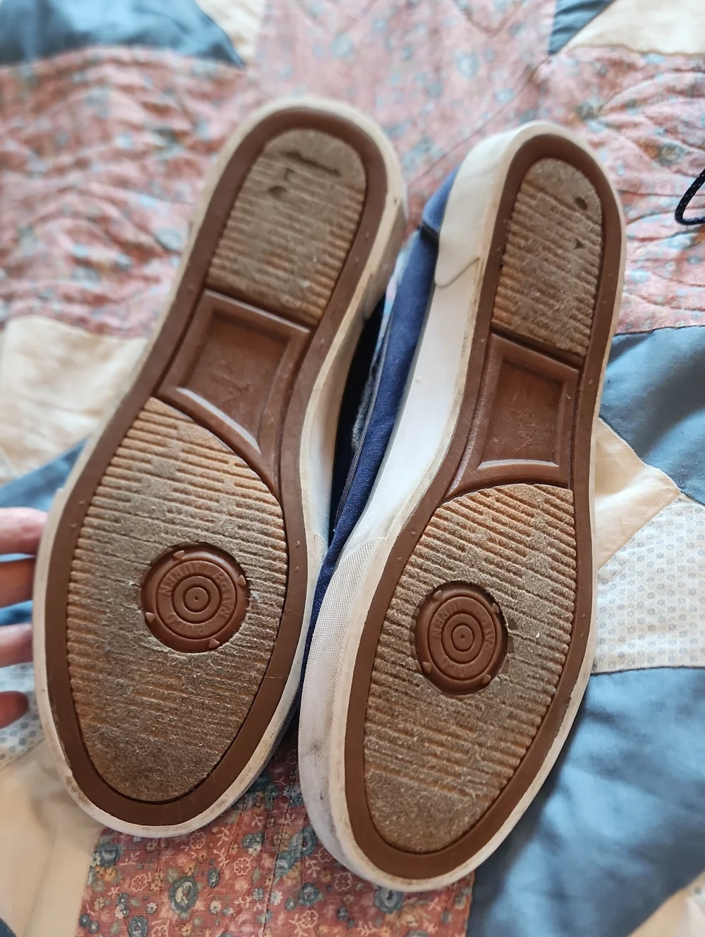 Ralph Lauren Navy Canvas Men's Boat Shoes with Gray Laces